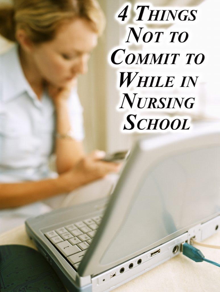 4 things not to commit to while in nursing school - woman working on laptop