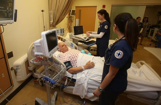 Marquette University nursing students in a clinical