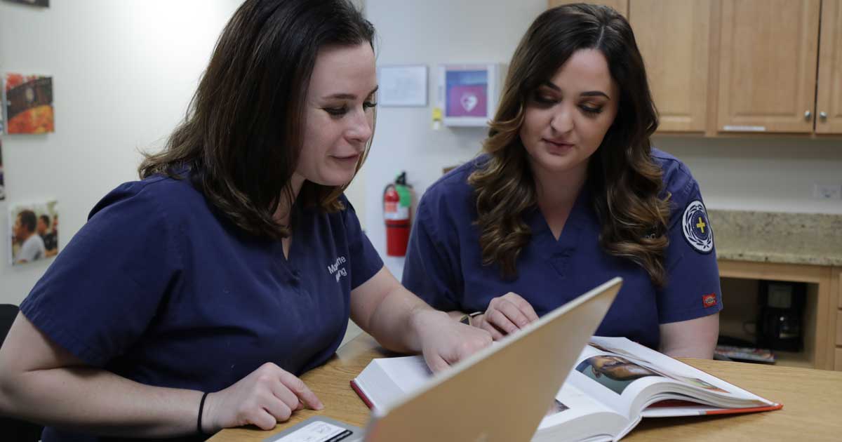 nursing students studying