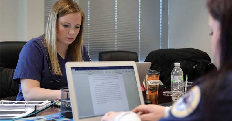 Marquette MSN students studying on laptops