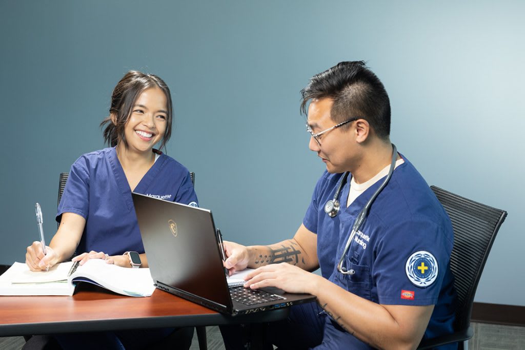 nursing students studying together