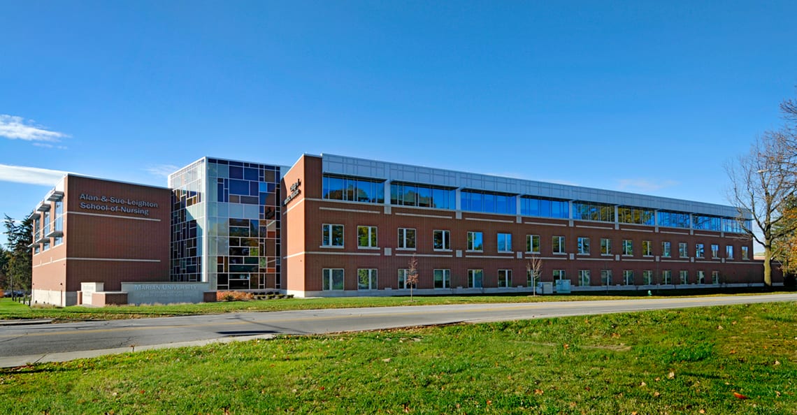 outdoor view of Leighton School of Nursing building