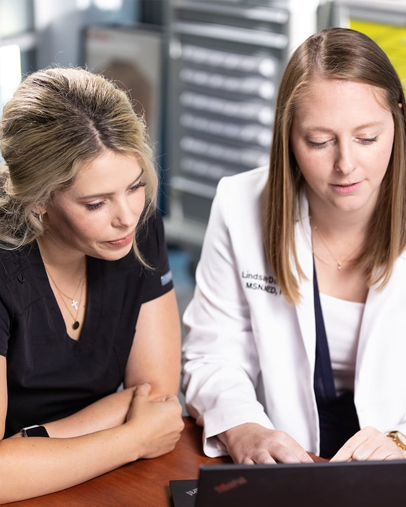 nursing students studying on a laptop