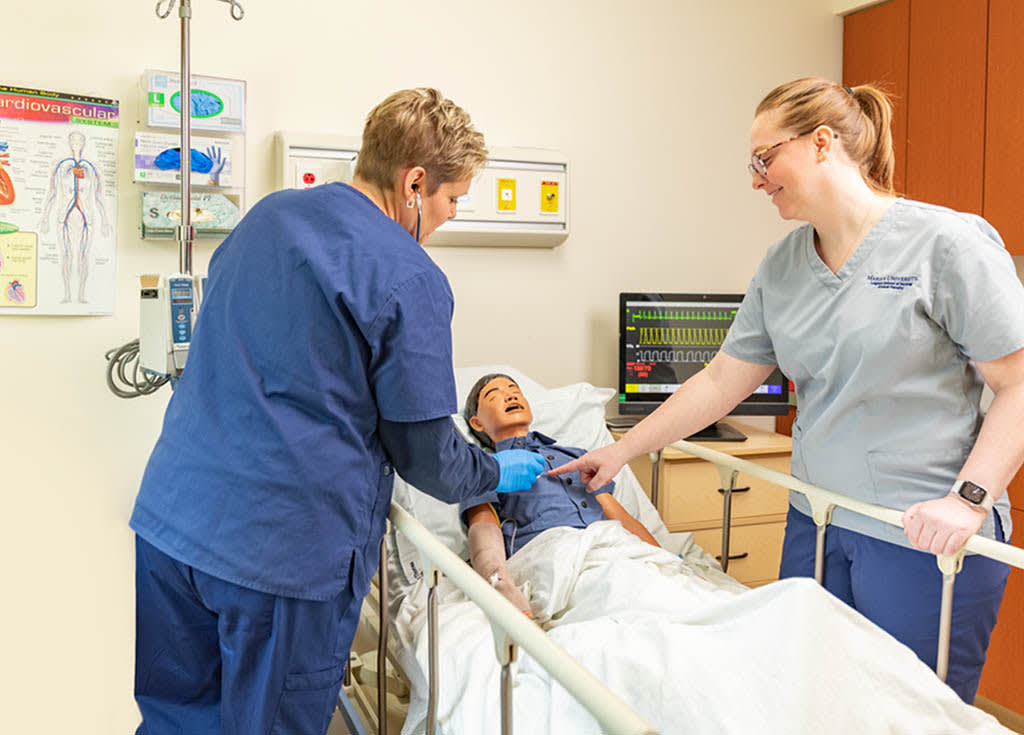 nurses in skills lab