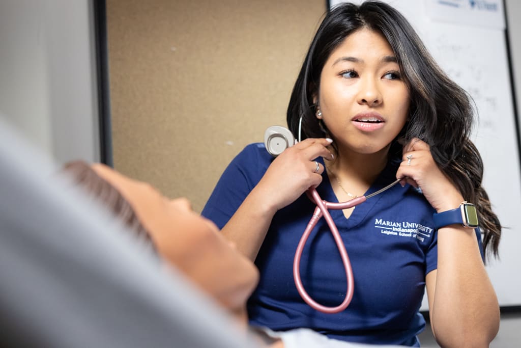 nurse checking patient