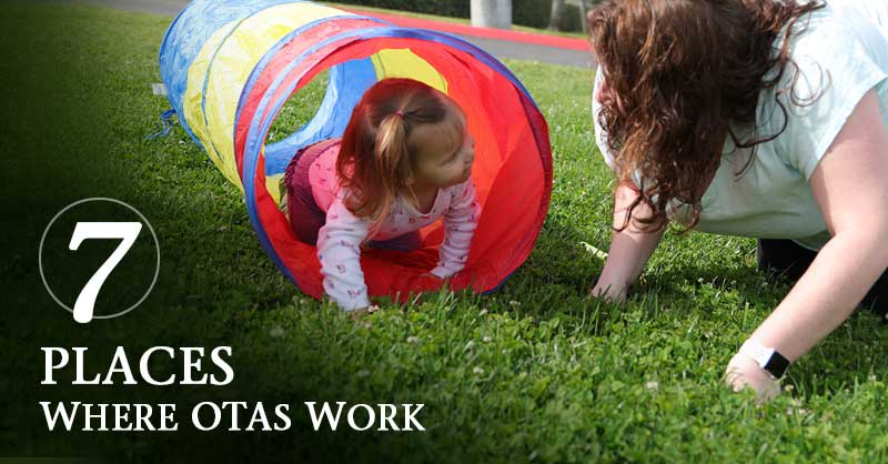 OTA working outside with a child