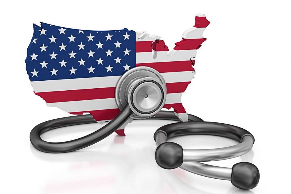 American flag with stethoscope