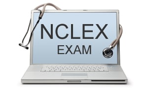 NCLEX Exam on laptop