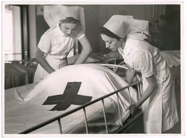 vintage image of hospital nurses