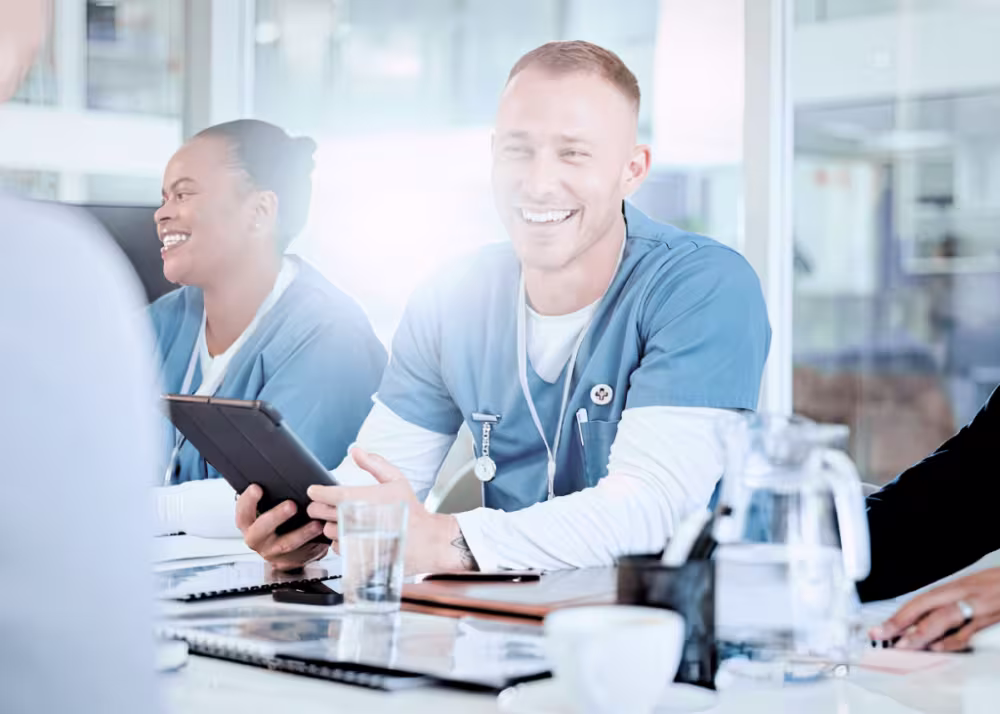 Orbis employees working together