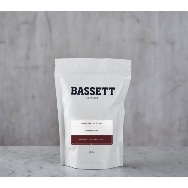 WB Swiss Water Decaf 250g_image_Bassett Espresso_order now