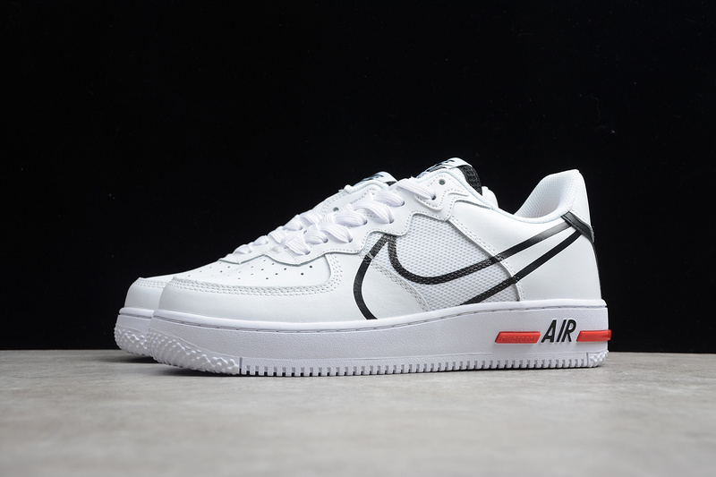 air force 1 react white black red