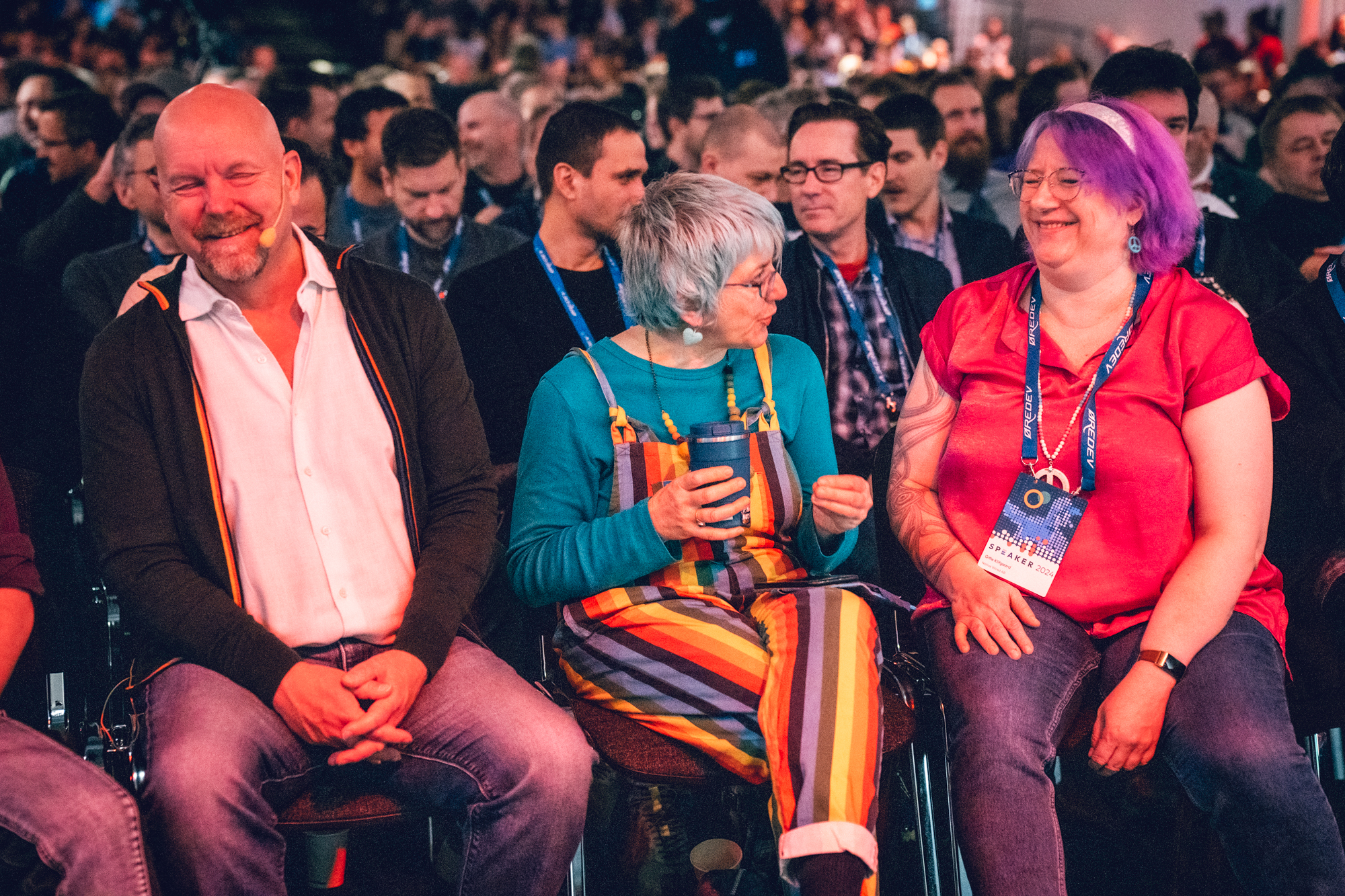 Laughing people in the audience at Øredev