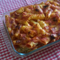 Pasta with vegetarian baked