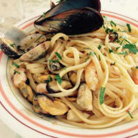 Linguini con mariscos