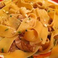 Pappardelle de huevo con setas y frutos secos paso 6