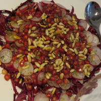 pomegranate salad and radishes