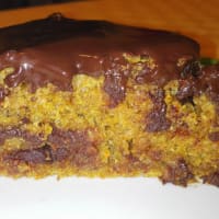 Vegan cake with carrots and dark chocolate