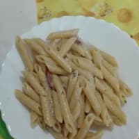 Penne rigate speck e carciofi