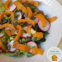 medlar and radish salad with pumpkin seeds