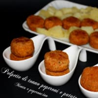 Albóndigas pimientos bonito y patatas