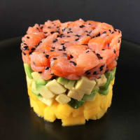 Salmon Tartare with Avocado and Mango Salmon Tartare with Avocado and Mango