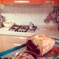 Plumcake bicolor con crema y cacao