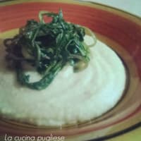 habas y puré de achicoria neta Fae blanco habas y puré de achicoria neta Fae blanco