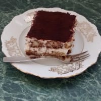 Tiramisú sin huevos y el azúcar