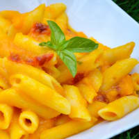 Penne with pumpkin and dried tomatoes