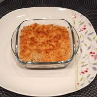 Crumble salato di piselli e pancetta