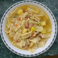 Pasta with beans and potatoes