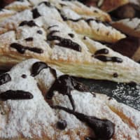 Triángulos de pasta rellenos de crema de castañas paso 3