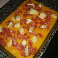 Pastel de calabaza, patatas, salchichas y queso brie paso 9