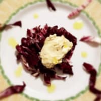 peas and radicchio mousse