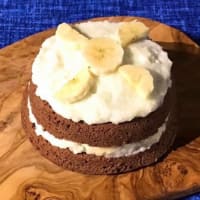 Mugcake de coco, cacao y plátano