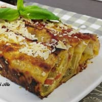 Canelones con huevo escalfado