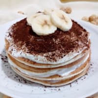 Pancake banana and hazelnut tiramisu