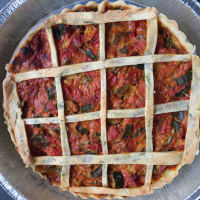 torta de sal con tomates cherry y calabacines