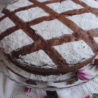 pastel de leche caliente con chocolate negro