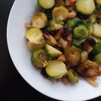 Brussels sprouts with caramelized apples and cranberries step 1