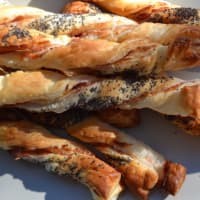 Bread sticks of puff pastry