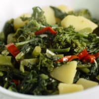 Turnip greens and potatoes