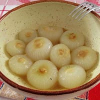 Spring onions in the pan