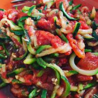 Zucchini Spaghetti with tomato sauce