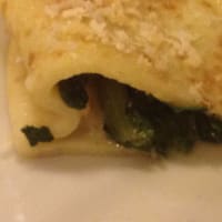 Crepes with spinach rice