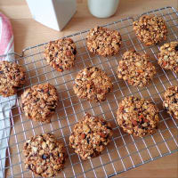 Galletas con las pasas, las almendras y la harina de avena paso 5