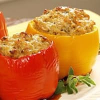 Cakes of yellow peppers baked in the oven