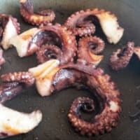 Pulpo, frijoles, yogur y vainilla paso 5