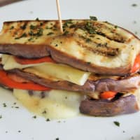 Sandwiches of eggplant and peppers